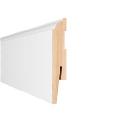 Lišta soklová Arbiton Paint it biela profilovaná MP0901 clip MDF fólia pretierate Ľná 15x90x2420 mm